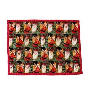 Set of 8 handmade quilted placemats Santa vintage Christmas table decor holiday